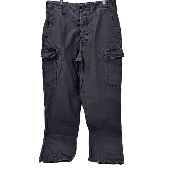 J Crew Cargo Pants Mens 32x34 (31x33 ACTUAL) Gray Cotton Button Fly Vintage - Picture 2 of 8